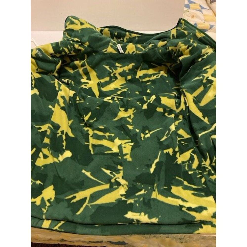 Columbia Youth Reversible Jacket Fleece Bubble Green & Yellow Size L (14/16) - Picture 4 of 14